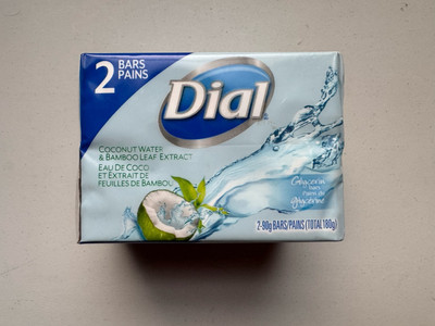 Dial Coconut Water Gentle Cleansing 2x 90g / 3Oz Bar Soap Glycerin