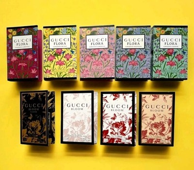 Gucci Flora Gorgeous & Bloom Perfume Collection Sample Spray Vials 9pc Set 