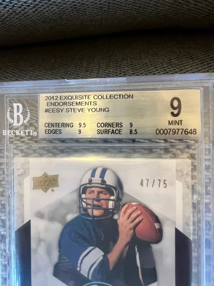 Steve Young Auto 2012 Exquisite Collection Endorsements 47/75 BGS 9 Autograph 10 - Image 3 of 4