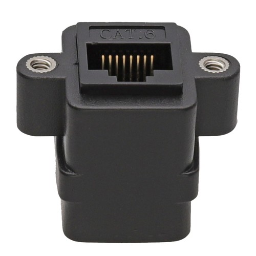 RJ45 Panel Mount Cat6/Cat6 Gigabit Ethernet Cable Sockets Coupler Adapter Black - Afbeelding 7 van 17