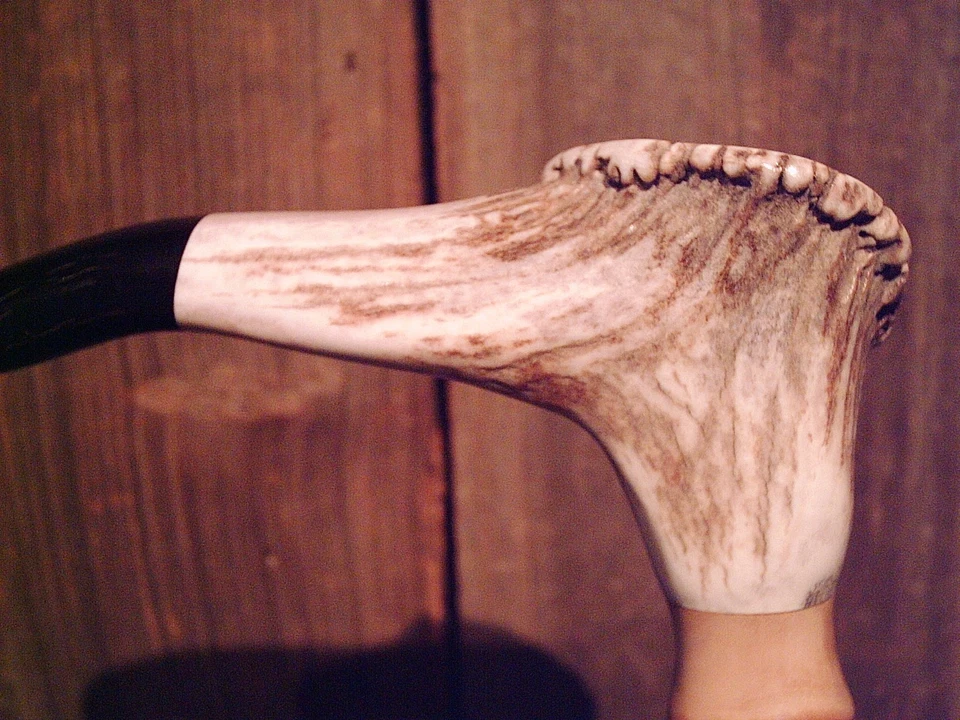 Bastón bastón mango de asta de alce un eje de madera de abedul rojo muy rígido HECHO EN EE. UU. Foto 2 de 4