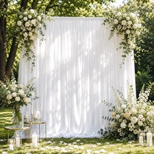 10x10ft White Backdrop Curtains 2 Panels 5x10ft WrinkleFree Photo Party