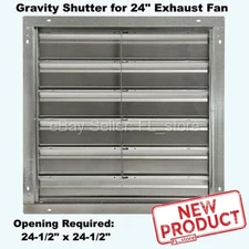 Gravity Shutter for 24" Exhaust Fan Wall Mount Galvanized Frame Rear-Flanged NEW