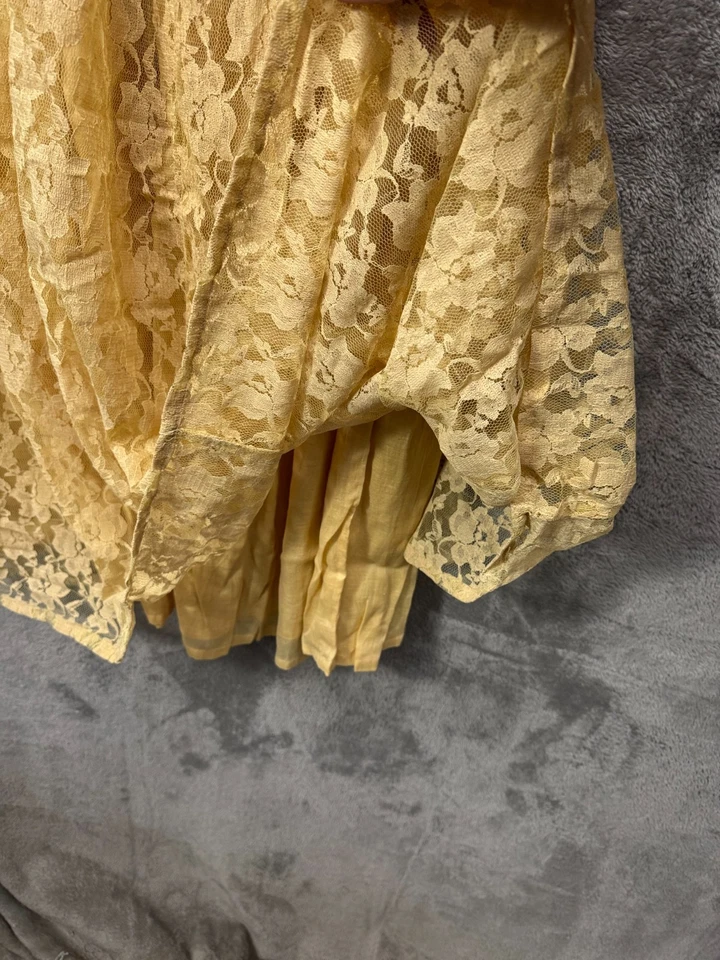 Maxi Falda Phool Encaje Superpuesto Cintura Elástica Talla M Amarillo Pastel Hada Boho Foto 4 de 4