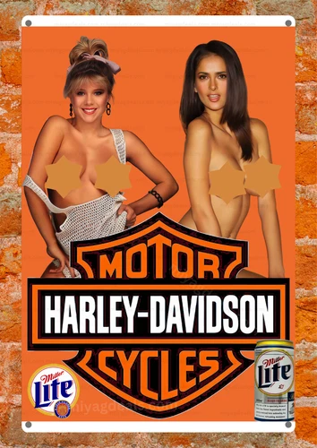 Miller Lite Beer Samantha Fox Metal Sign Wall Decor Bar, Garage, Man Cave Read D