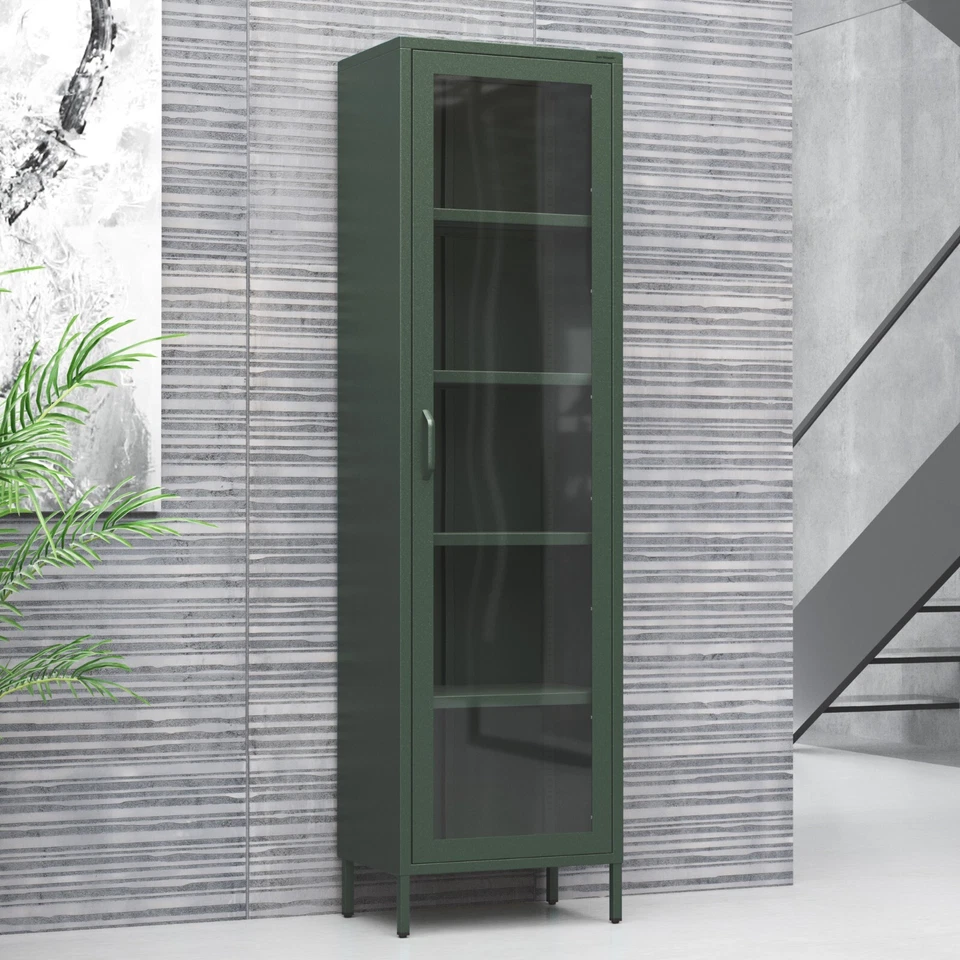 Vetrinetta mobile soggiorno vetrina libreria armadio metallo scintillante - Immagine 4 di 4