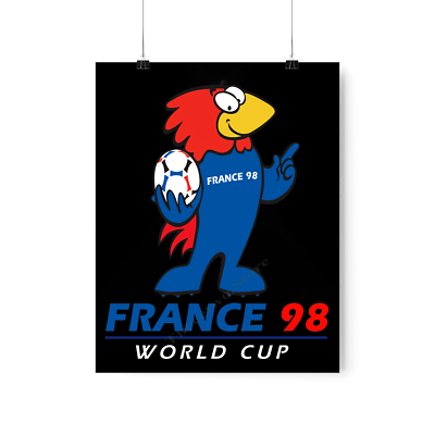 France 98 World Cup Black Poster Size 16