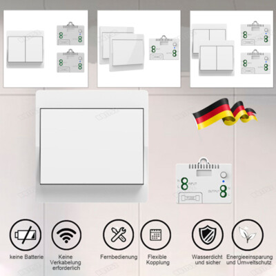 Wireless 230V Funk Schalter Set 433Mhz Wandschalter Doppel Lichtschalter Taster