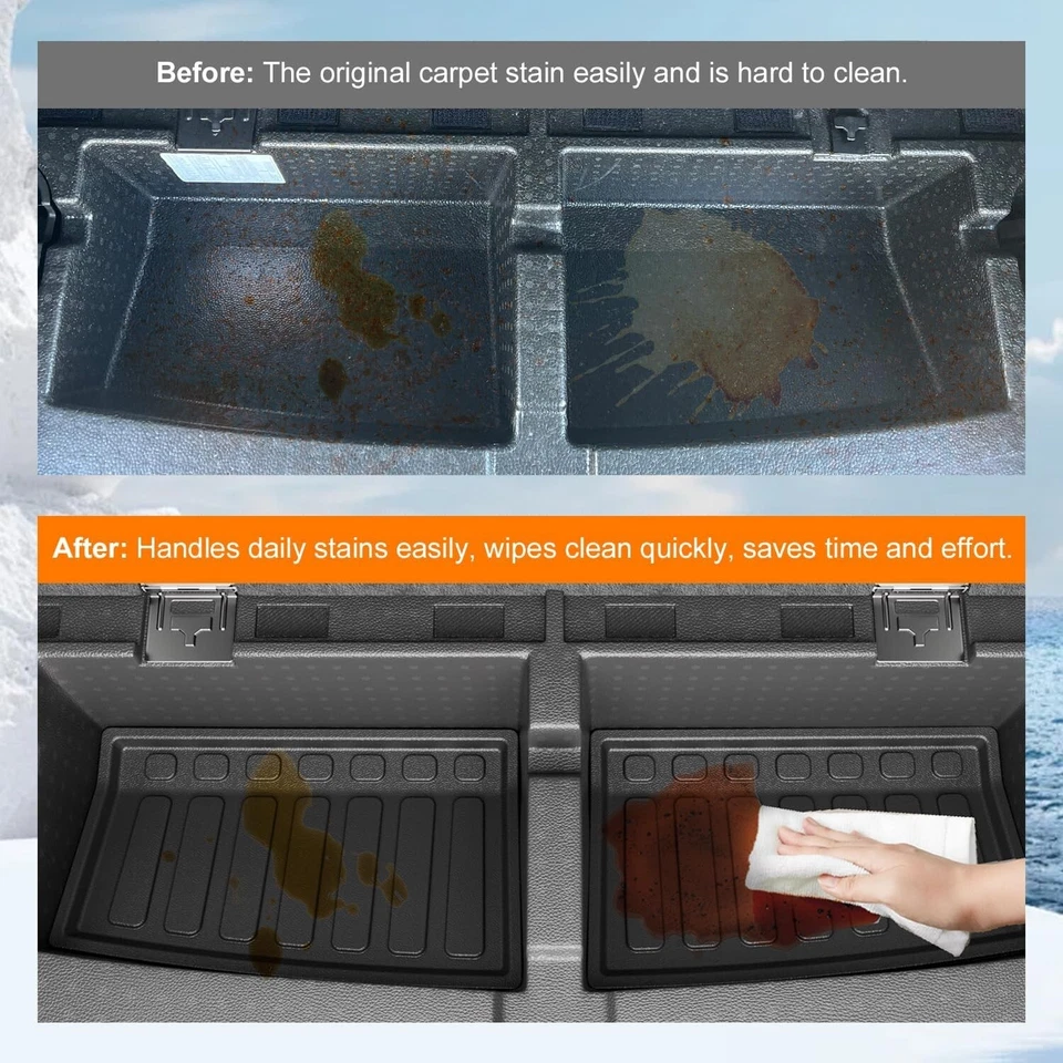 For 2017-2023 GMC Acadia Floor Mats Trunk Mat Backrest Lower Cargo Trunk Liners Foto 3 de 4