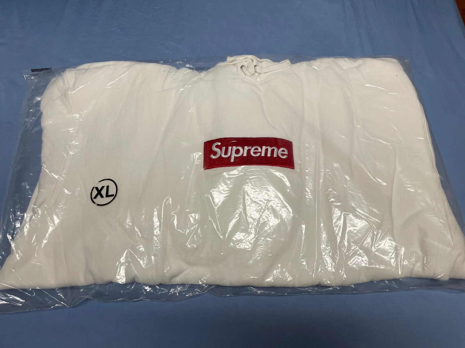 Sweat à capuche logo Supreme Box FW21 blanc XL neuf