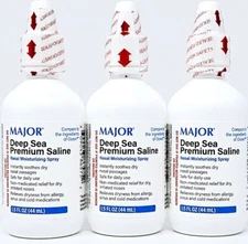 Major Deep Sea Nasal Saline Spray 1.5oz (Compare to Ocean Nasal Spray) - 3 Pack
