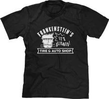 Frankenstein Funny Famous Monster Humour Puns Horror Novels Autos  Mens Tee