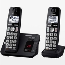 Panasonic KX-TGE432B Expandable Cordless Phone System 2 Handsets - Black
