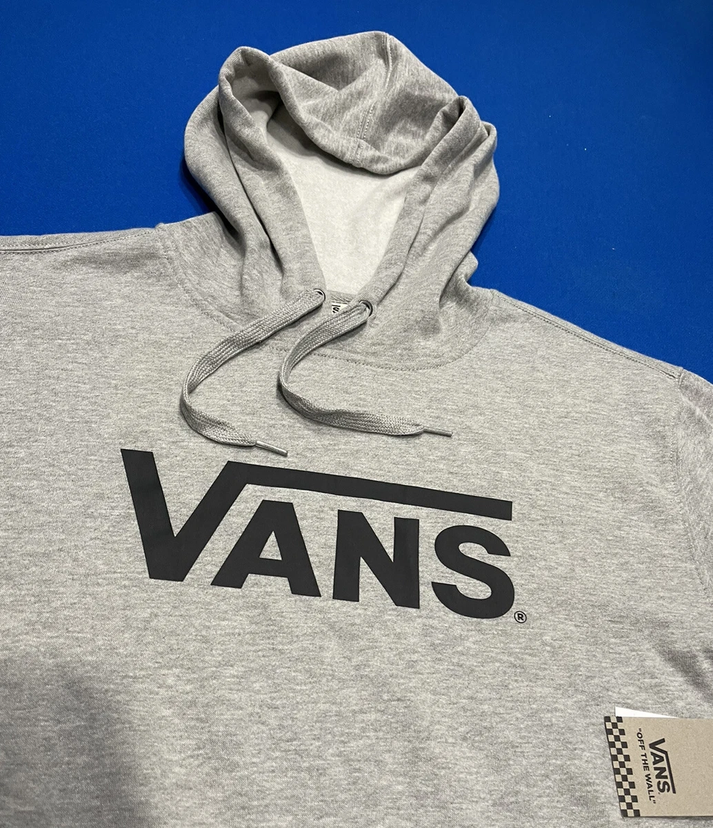 Vans Drop V Pullover Hoodie Heather Grey Skateboarding Men s SZ Large New