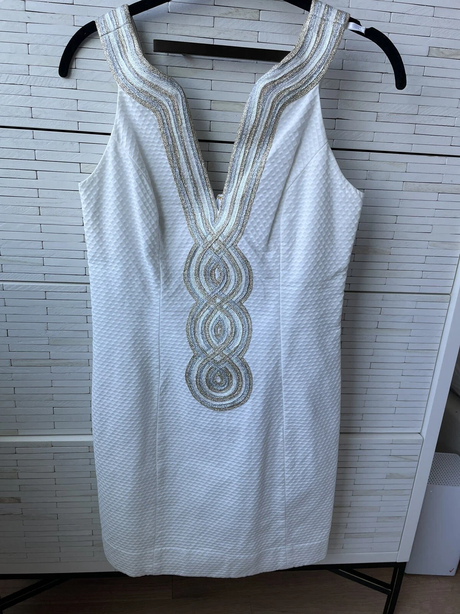 Lilly pulitzer white top and gold dress