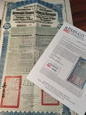 China 1913 Lung Tsing U Hai Railway Super Petchili £ 20 Gold Bond Pass Co Report