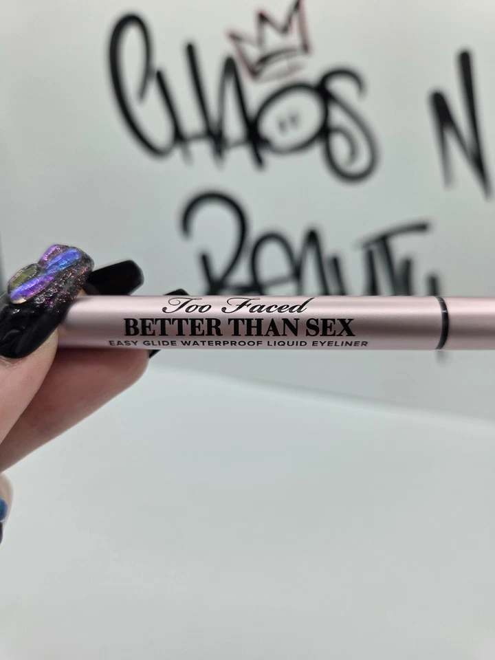 2x Too Faced Better Than Sex DEEPEST BLACK Waterproof Liquid Eyeliner .01oz NEW - Image 3 of 4