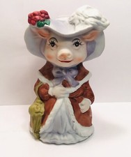 Vintage 1988 Ceramic Trippies Victorian Mrs Pig Bell