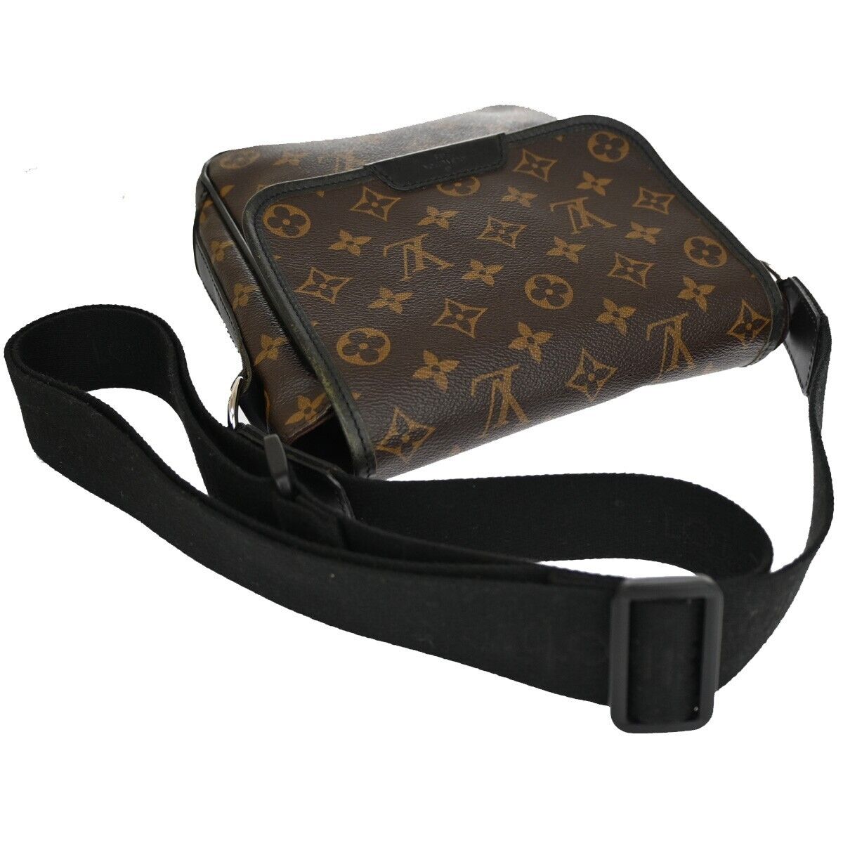 LOUIS VUITTON Bass PM Shoulder Bag Monogram Macassar Brown LOUIS VUITTON Bass PM Shoulder Bag Monogram Macassar Brown