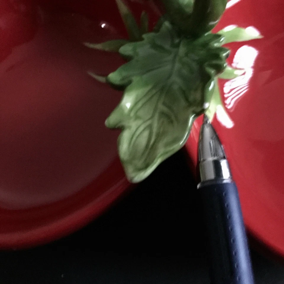 Martha Stewart Server Tray 3 Section Condiment, Salsa Ceramic Tray Red - Image 4 of 4