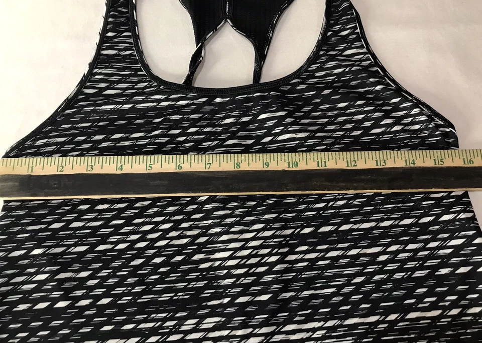 Under Armour Tank Top Small Woman’s Workout Razor Back  Black White Blend - Image 3 of 4