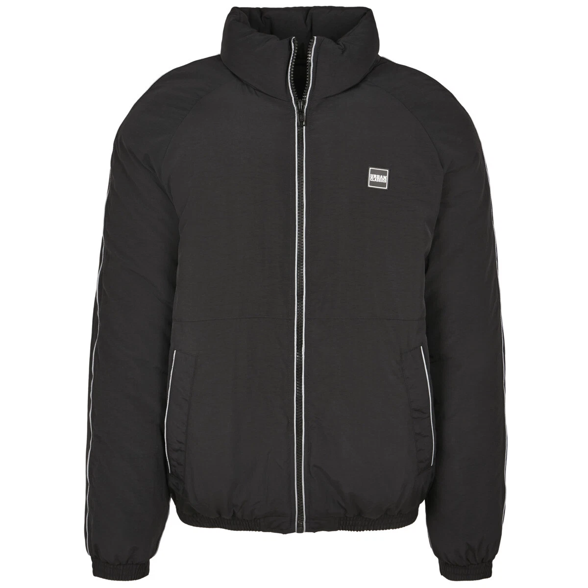 Urban Classics Reflective Piping Jacket Black Men Anorak Winter Jacket S - XXL