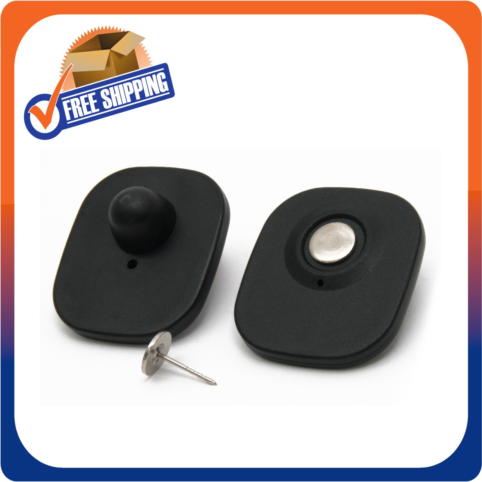 1000 CLOTHING SECURITY TAGS RF 8.2MHZ CHECKPOINT COMPATIBLE MINI TAG BLACK W/PIN
