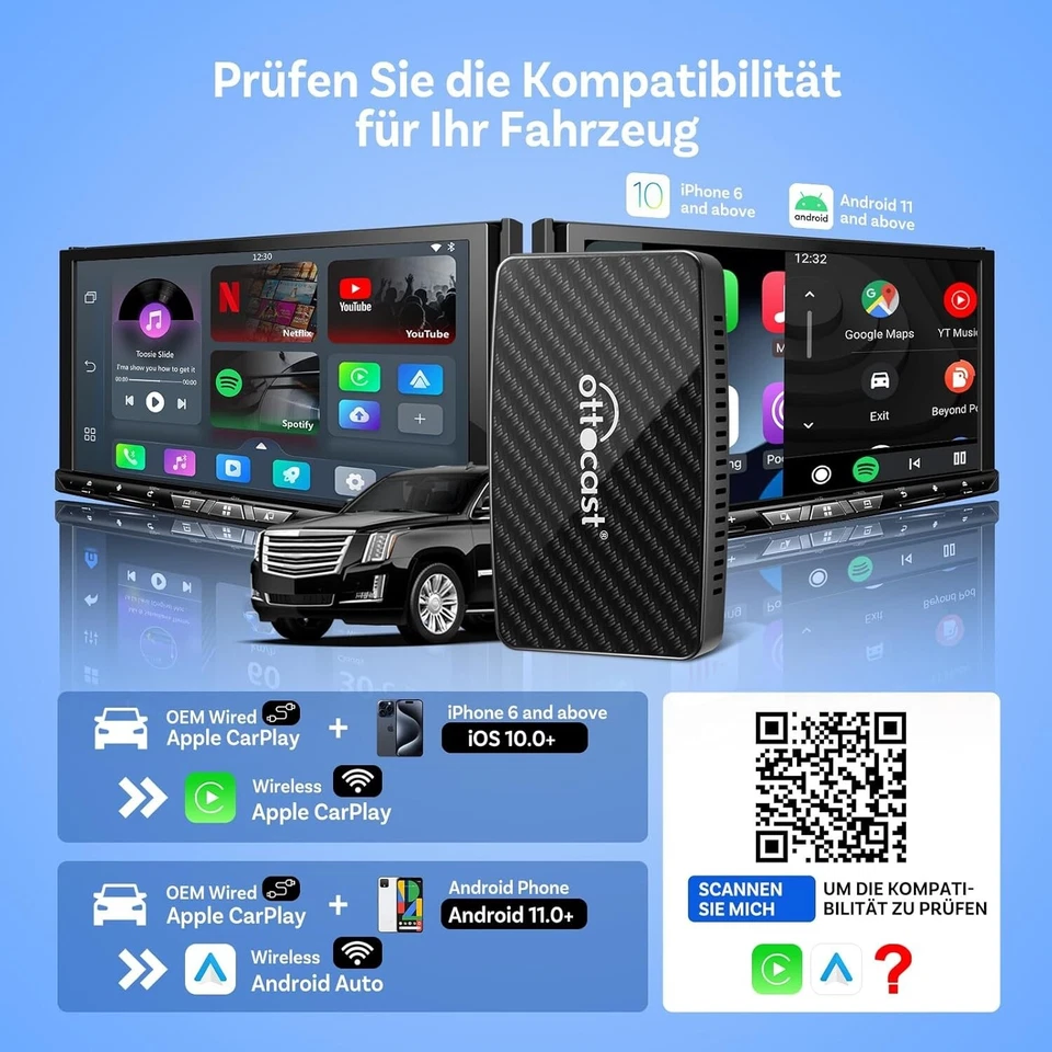 OTTOCAST Play2Video Pro AI Box 5 APP Youtube Wireless CarPlay Android Auto - Bild 3 von 4
