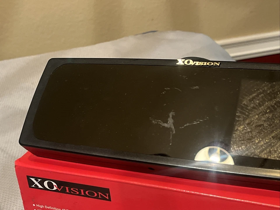 XO VISION RM404 4" High Def Rear View Mirror Monitor Video System (Black) Tested - Image 2 of 4