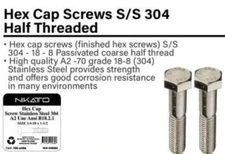 25 Pack 3/8-16 x 5" Stainless Steel Hex Cap Screw 18-8/304  NIKATTO USA STOCK