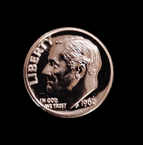 1962 ROOSEVELT DIME SILVER PROOF GEM BU