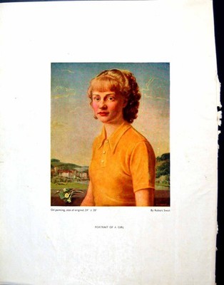 Alter Druck Portrait Mädchen Robert Schwanenadler Geschwader Rüstkammer 1943 0 20.