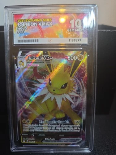 Pokemon TCG Jolteon VMAX 051/203 Evolving Skies Graded Ace 10