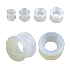 Moonstone Double Flare Concave Tunnels Ear Gauges Plugs Piercing Sold as a Pair