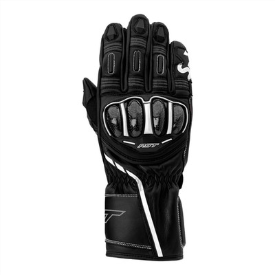 RST S1 Black/White Track Sport Urban Touring Leather Motorcycle Gloves