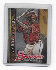 Ronald Acuna Jr Rookie 2017 Bowman Chrome Defining Moments Card #BDM-RA. rookie card picture
