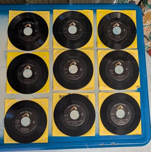 Lot Of 9 Elvis 45s - Condition Varies