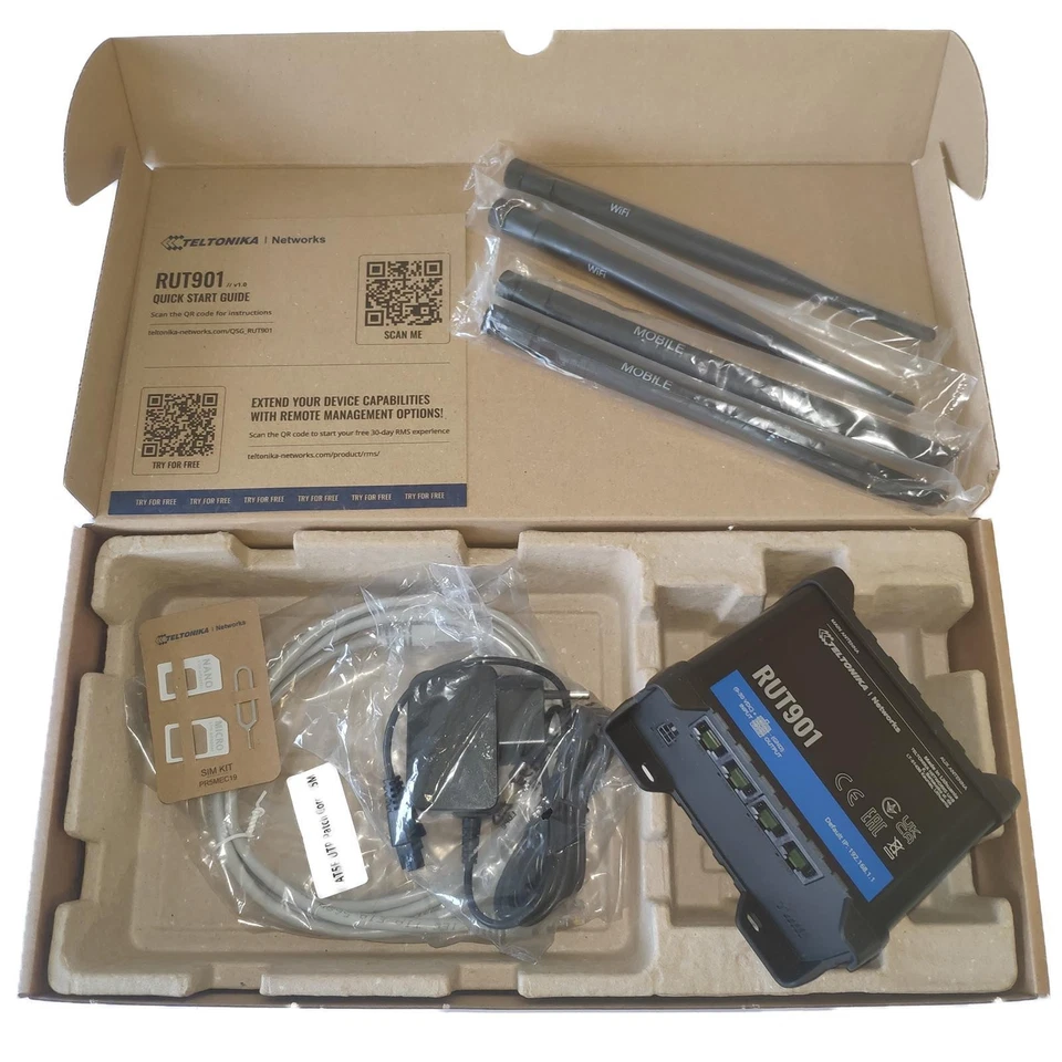 Teltonika RUT901 industrieller 4G LTE Mobilfunk-Router Dual SIM WLAN -40°C~75°C  - Bild 2 von 4