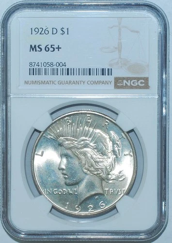 1926 D NGC MS65+ Peace Silver Dollar