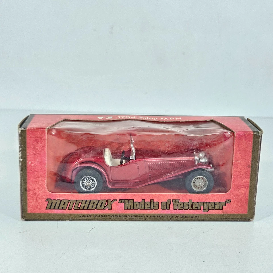 Matchbox Yesteryear Y-3 1934 Riley MPH A Vintage Colour Red Diecast Roadster Box - Image 2 of 4