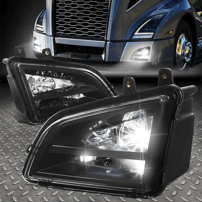 [FULL LED] FOR 18-24 VOLVO VNL FRONT BUMPER DRIVING FOG LIGHT LAMPS CLEAR LENS