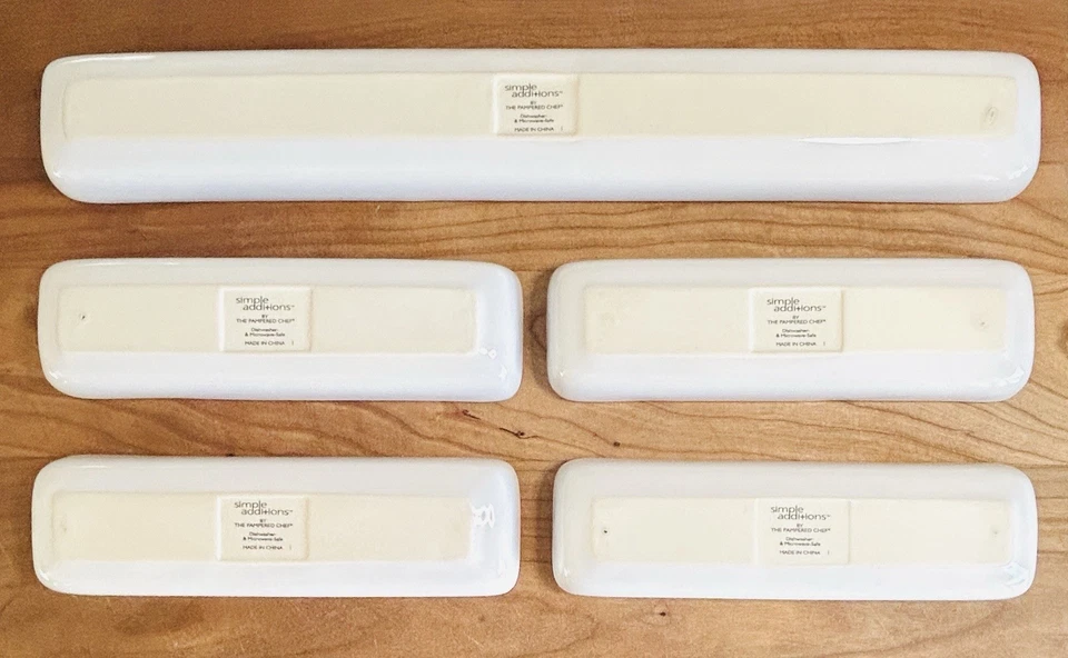 Pampered Chef Simple Additions Sushi Tray 13.5” &  6.5” White SET OF 5 - Image 2 of 4