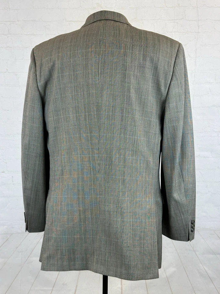 Traje De Colección YSL Yves Saint Laurent Para Hombre Gris Marrón Otoño Cuadros 44L 38X30 $4,985 Foto 4 de 4