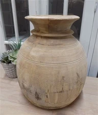 Water Jug, Wood Pot, Wood Vase, Rustic Planter, Modern Farmhouse, European G,