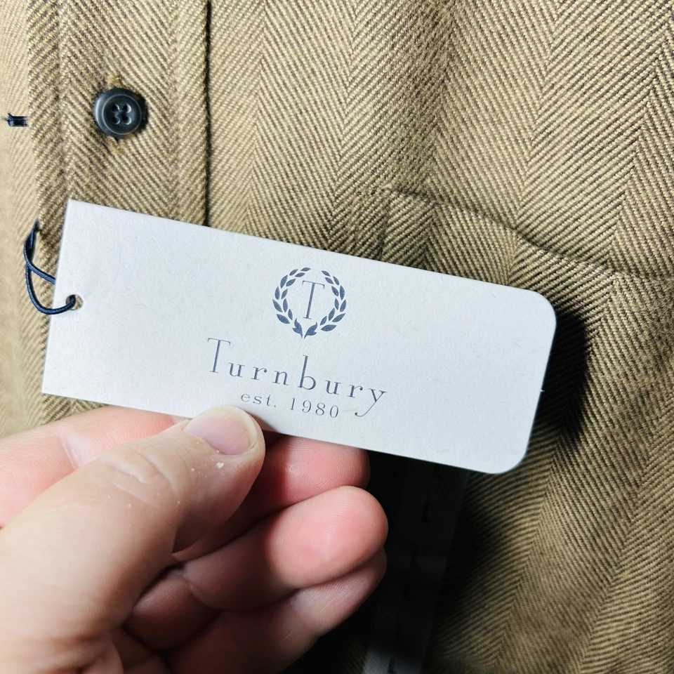 Turnbury Dress Shirt Mens Large 100% Cotton Long Sleeve Ermine Made in Portugal - Image 4 of 4