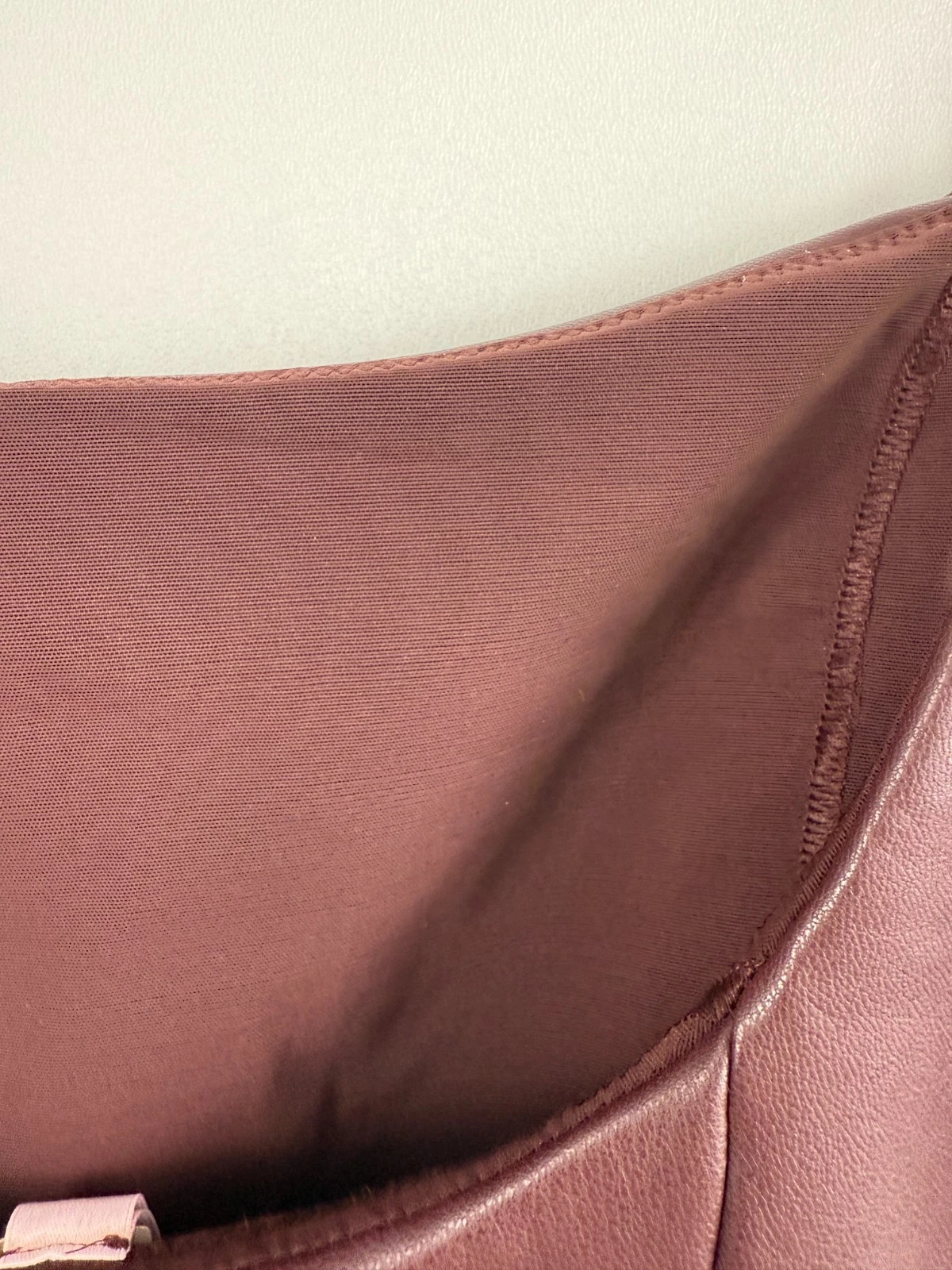 UNDERCOVER Victoria's Secret mini abito slip pelle fux zip laterale scoop schiena marrone XXL NUOVO CON ETICHETTE