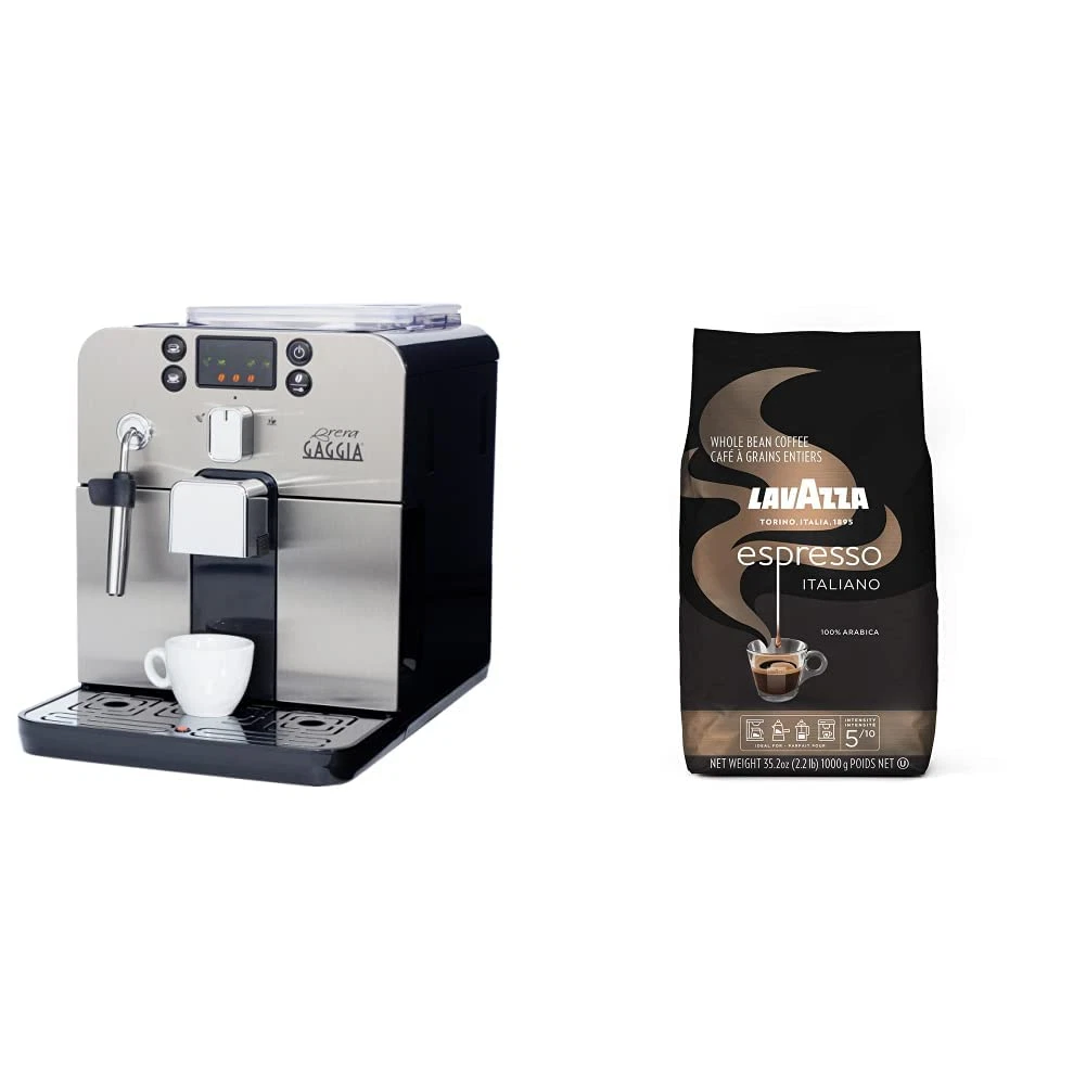 Brera Espresso Machine & Lavazza Medium Roast Coffee 2.2lb Bundle