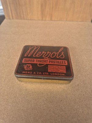 Vintage Merzols Super Throat Pastillen Dose - Merz & Co Ltd London