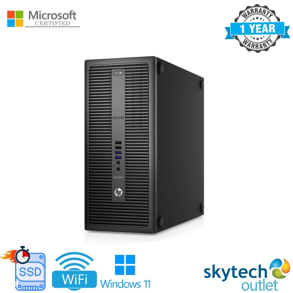 HP EliteDesk 800 G2 Tower Windows 11 PC - i5 i7 6th 32GB DDR4 RAM 2TB SSD - WiFi - Image 3 of 4