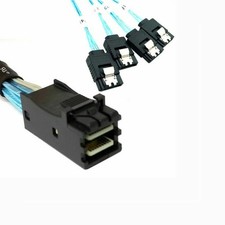 Mini SAS SFF-8643 to 4 SATA 7pin Hard Disk 6Gbps Data Server Raid Cable 1m zc